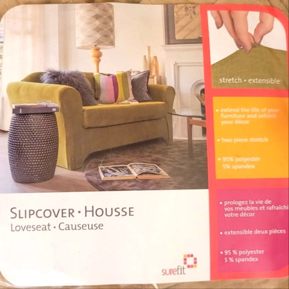 Sure Fit Jagger Stretch Loveseat Slipcover - colour: biscuit - Picture 3 of 4